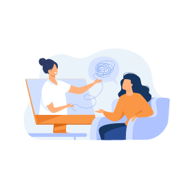 Femme qui se confie à un professionnel de santé